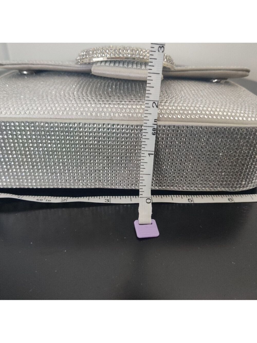 ZARA Silver Metallic Rhinestone Chain Crossbody Bag Y2K Party Glam 0443 - Picture 12 of 12